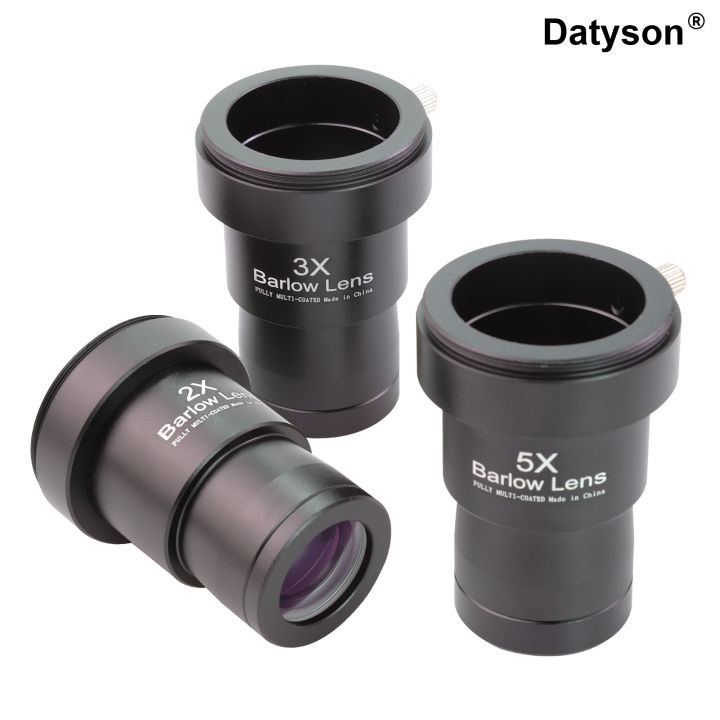 Datyson W5P0083BCD 1.25'' 2x/3x/5x  Barlow Lens Metal Fully Coated Focal Length Extender With M42 Camera Mount Threads