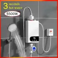 Instant Water Heater 220V 5500W Portable Electric Heaters for Bathroom Hot Water Shower and Home Kitchen Heating. 