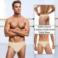 Men's Professional Full-seat Ballet Dance Belt for Adult Dance Cosplay Brief with Elastic Waistband and Double Layer Front.