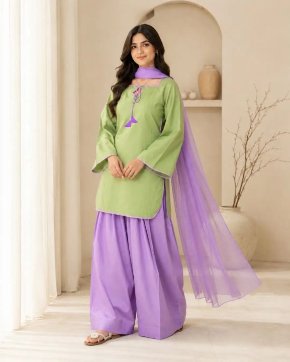 3%20Pcs%20women's%20stitched%20cotton%20plain%20suit%20-%20Image%204