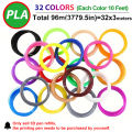 32 Colors 3D Pen Filament 1.75mm PLA, Each Color 10Feet(3m), Total 320 Feet (96m) 3D Pen Filament Refills, Random Color. 