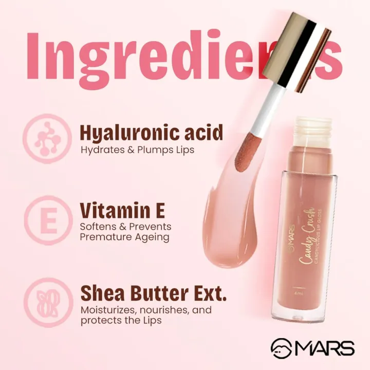 MARS%20Candylicious%20Colored%20Lip%20Gloss%20%7C%20Lightweight%20%7C%20Non-Sticky%20%7C%20Enriched%20with%20Vitamin-E,%20Hyaluronic%20Acid%20&%20Avocado%20Ester,%2001%20Candy%20Crush,%204.0ml%20-%20Image%207