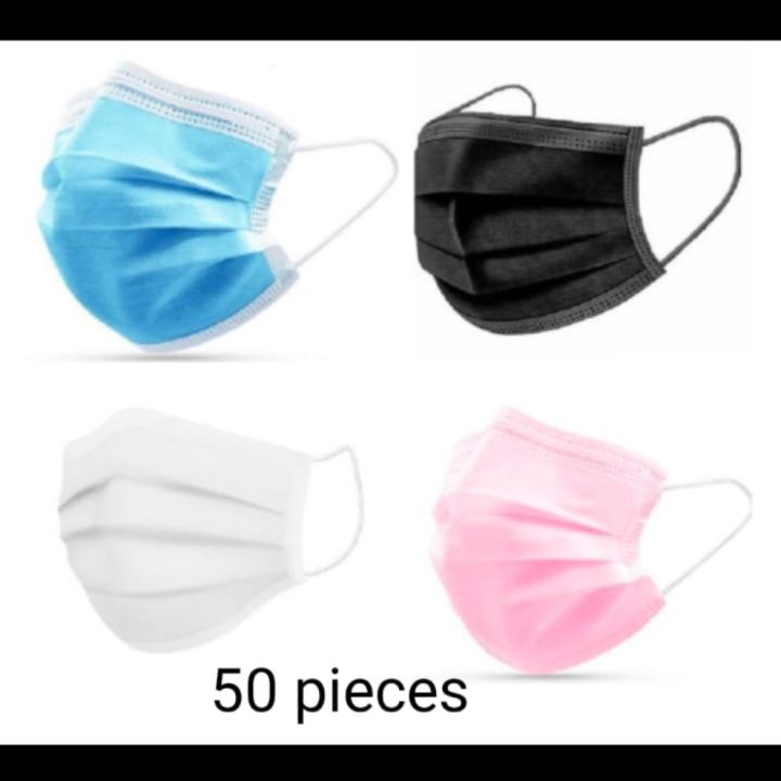 Disposable Protective surgical Face Masks - Pack of 50 (3 Layers, 65 GSM)