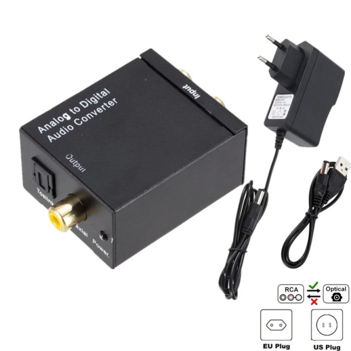 ADC Latest Analog To Digital Converter Optical Coax RCA Toslink Audio Sound Adapter SPDIF Adaptor for  TV for Xbox 360 DVD