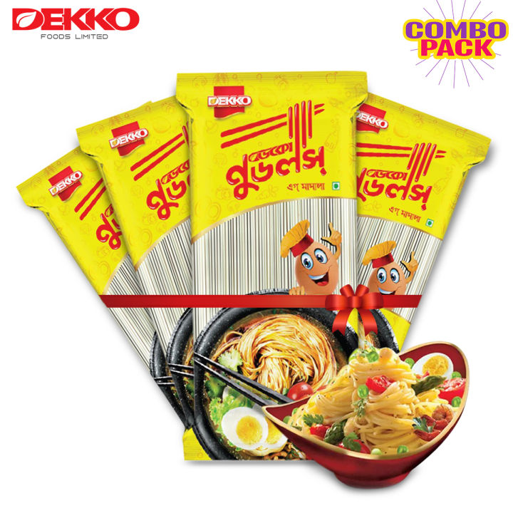 Dekko Noodles Egg Masala - Combo of 4 Packs (150g each)
