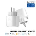 Smart EU Plug Matter WiFi Socket 16A Timer Outlet Support EWeLink Apple Homekit with Google Home Alexa. 
