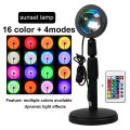 Sunset Lamp Projection Led Lights with Remote 16 Colors Night Light 360° Rotation Rainbow Lights 4 Modes Setting for Photograph. 