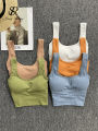 SINGREINY 2024 Fashion Casual Crop Top Women Strap Basic Chest Pad Sleeveless Sports Tank Top Solid Backless Beach Camis. 