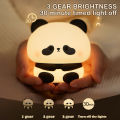 LED Night Light Cute Panda Cartoon Animals Silicone Lamp USB Rechargeable Timing Sleeping Lamp Bedroom Decoration for Children. 