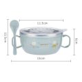 Baby Feeding Bowl Stainless Steel Insulation Bowl Spoon Set Children. 
