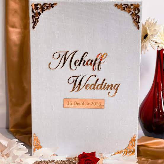 Customised velvet nikkah bookler