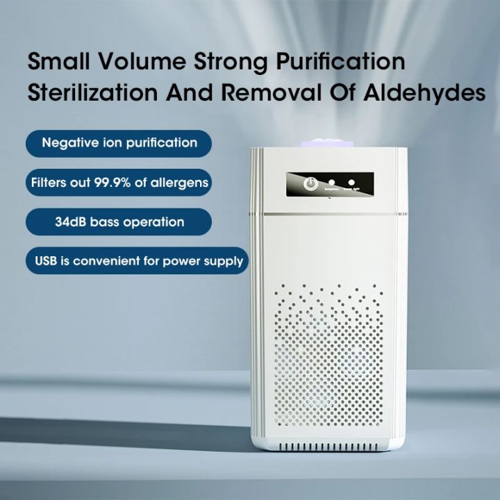 Protable Air Purifier Smoke Odor Negative Ion Generator Air Cleaner Household USB Free Shipping HEPA Replaceable Filter Choosen