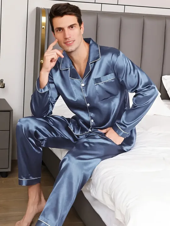 Men%20Pajama%20Sets%20Microfiber%20Sleepwear%20For%20Sleeping%20Man%20Shirt%20Silk%20Long%20Sleeve%20Pyjamas%20Male%20Home%20Night%20Wear%20Big%20size%20Loungewear%20-%20Image%205