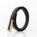 100cm Fashionable and Versatile Black Leather Thin Belt for Women, Decorative Dress Simple Korean Style Suit  White Small Belt. 