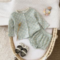 Summer Hot European Style Style Floral Embroidery Baby Onesie Set Breathable Long Sleeve Top + Shorts Baby 2Pcs Set. 