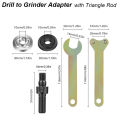 Angle Grinder Adapter For Electric Power Drill Converter Attachment Flange Nut Parts Set Connect Rod Disc Wheel Arbor Mandrel. 