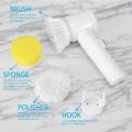 5 in1 Rechargeable Magic Brush Electric Multi-Functional Household Cleaning Brush 5 in 1 USB Rechargeable Car Waxing / Tiles Cleaning Brush Handheld Scrubber 360o Rotatable with 3 Replaceable Brush Heads Kitchen Dishwashing Sponge Electric Cleaning Brush. 