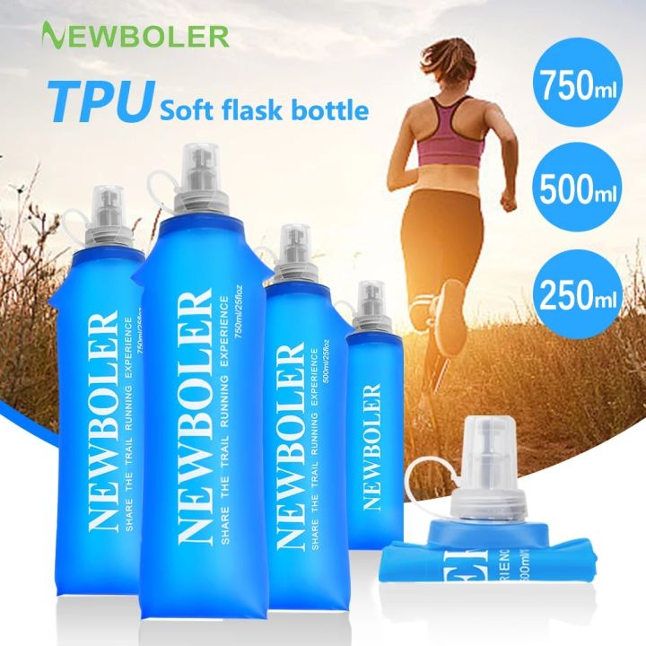 750ML Water Bottle TPU Folding Soft Flask Sport Water Bottle Water Bag Collapsible Water Bottle Running Camping Hiking