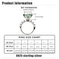 S925 Sterling Silver Ring Green 3ct Moissanite Ring Light Luxury Premium Group Set Full Moissanite Ring jewellery women rings. 