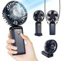 Mini Foldable Hand Fan Handheld Portable Fan with USB Rechargeable Battery Desk Outdoor Neck Hanging 5 Speed Fan. 