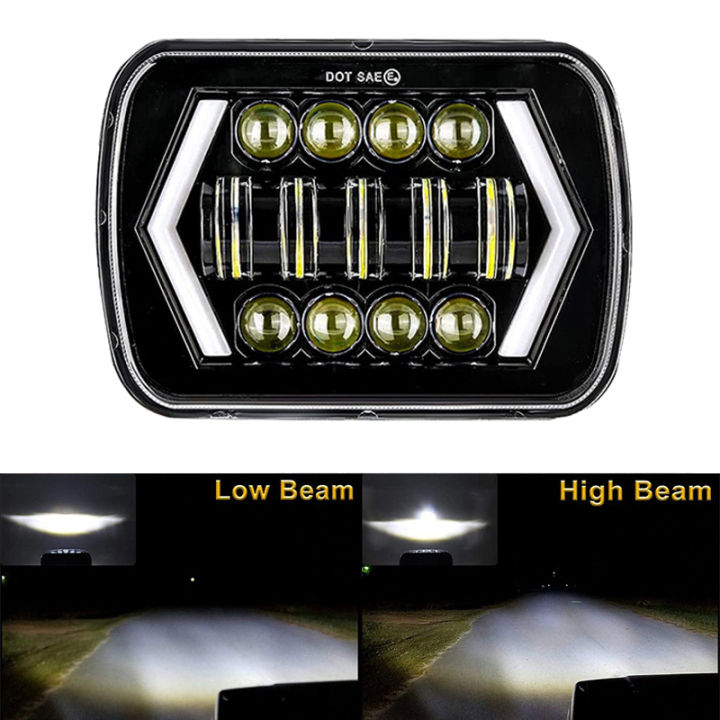 5x7%204x6%20Square%207Inch%20LED%20Headlight%2055W%20Led%20Headlamp%20Hi/Low%20Turn%20Signal%20for%204x4%20Suzuki%20Samurai%20Jeep%20Wrangler%20Off%20Road%20-%20Image%208