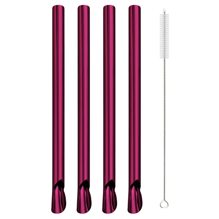5pcs%20Metal%20Stainless%20Steel%20Straw%20Reusable%20Pearl%20Milkshake%20Bubble%20Tea%20Straws%20with%20Brush%20Stirring%20Smoothie%20Spoon%20Shaped%20Straw%20Set%20-%20Image%207
