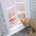 1/12 Dollhouse Wooden Window Frame Model Dollhouse Mini Furniture Decoration Toy Dolls House Micro Scene Construction Props. 