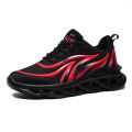 2024 Fashion Running Shoes Men Flame Printed Sneakers Knit Athletic Sports Blade Cushioning Jogging Trainers Lightweight. 