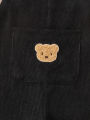 Warm Winter Corduroy Overalls for Baby Toddler Cartoon Decorated Loose Fit Windproof Cold Protection Home Outfit for Toddlers.