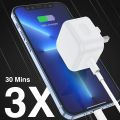 25 Watt Usb-c To Lightning Fast Charger For Iphone X To 14 Pro Max  6 Months Replacement Warranty. 