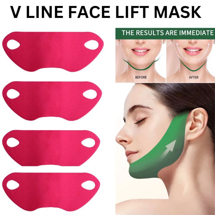 v shape face slimming mask face chin lifting and slimming patches face skin wrinkles removing sheets v shape neck double chin reducer moisturizing mask anti aging double chin v shape face mask for skincare face lifting belt v line skin tightening mask
