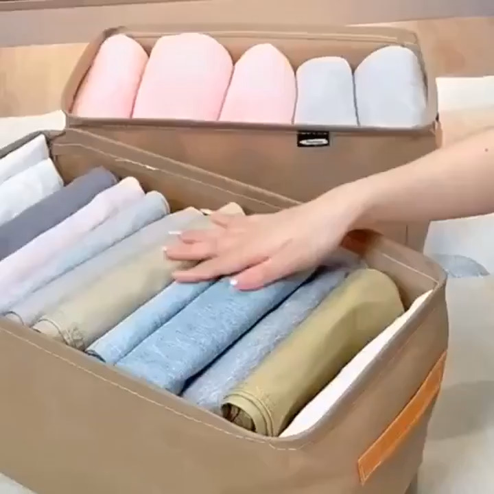 Clothes Storage Box with Steel Frame – Foldable Fabric Closet Organizer ...