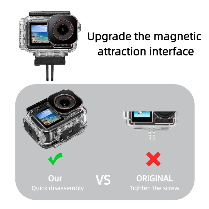Waterproof%20Case%20for%20DJI%20Osmo%20Action%205%20Pro/4/3%20Protective%20Shell%20Camera%20Magnetic%20Adapter%20Underwater%20Dive%20Housing%20Accessories%20-%20Image%203