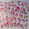 Hot Sale Hello Kitty & My Melody 3D Bubble Stickers - Random Cute Cartoon Reward Decals for  DIY Decor Scrapbook Phone Case. 