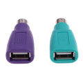 High Quality 1/2pcs Purple +Green Converter Keyboard Mouse PS2 PS/2 To USB Adapter Converter For Usb Keyboard Mouse Accessories. 