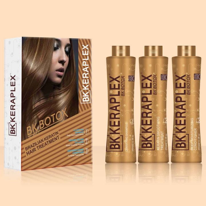 BK Keraplex 3-in-1 Brazilian Keratin Botox Hair Treatment Kit – 3×350ml ...