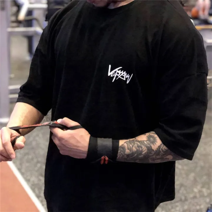 NEW%20Round%20Collar%20Sports%20T%20Shirt%20Oversize%20Cotton%20Summer%20Tee%20Training%20Running%20Shirt%20Man%20Streetwear%20Half%20Sleeve%20Men%20T-Shirt%20-%20Image%202