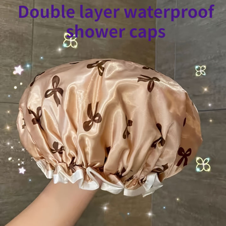 1pc%20Double%20Layer%20Shower%20Caps,%20Printed%20Bonnet,%20Waterproof%20Bath%20Caps%20Reusable%20Shower%20Caps%20Hair%20Hat%20For%20Women%20Ladies%20Spa%20Salon%20-%20Image%203