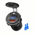 Car Charger Socket Digital Display Voltmeter USB Charger Socket with ON-OFF Switch for Car Motorcycle ATV Quick Charge 3.0 USB.