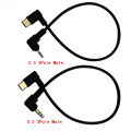 3.5mm & 2.5mm Audio to USB C Cable 90 Degree angle USB Type-C to 2.5 3.5 mm elbow Male AUX Headphone Jack Cable 30cm 1FT. 