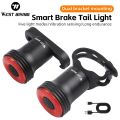 WEST BIKING Smart Bike Taillight IPX6 Waterproof Intelligent Sensing Brake Tail Light Bicycle Rear Light Cycling Warning Light. 