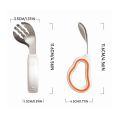 Nechibaby- 316 Stainless Steel Baby Cutlery Set For Self Feeding Baby Fork And Spoon Set With Silicone Handle Kids Silverware Spoons Forks. 