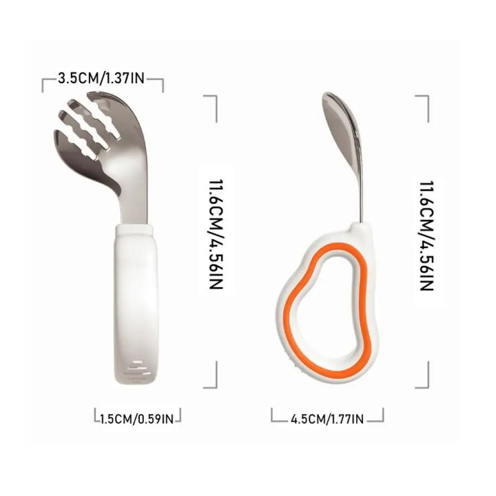 Nechibaby-%20316%20Stainless%20Steel%20Baby%20Cutlery%20Set%20For%20Self%20Feeding%20Baby%20Fork%20And%20Spoon%20Set%20With%20Silicone%20Handle%20Kids%20Silverware%20Spoons%20Forks%20-%20Image%204
