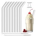 High Borosilicate Glass Straw Set Reusable Straw 12mm Wide Smoothie Straw for Bubble Tea Milkshakes Drinking for Bar Accessories. 
