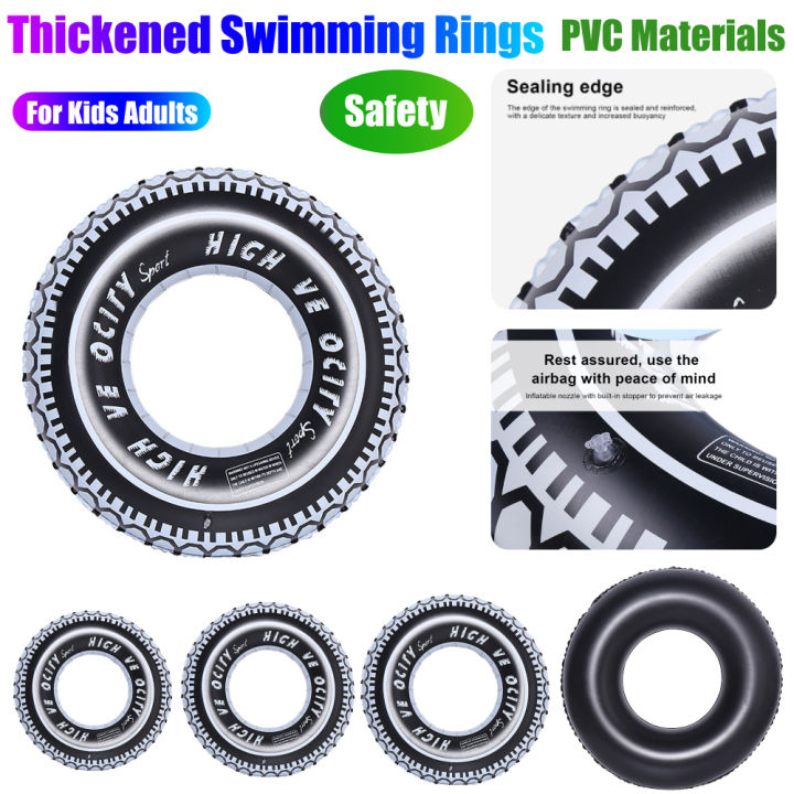 Tire Pattern Inflatable Swimming Rings Thickened PVC Swim Float Tube ...