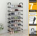 7-Layer Metal Reinforced Shoe Rack With 5 Pipes Per Layer Simple Shoe Rack Stand for Entryway, Living Room. 
