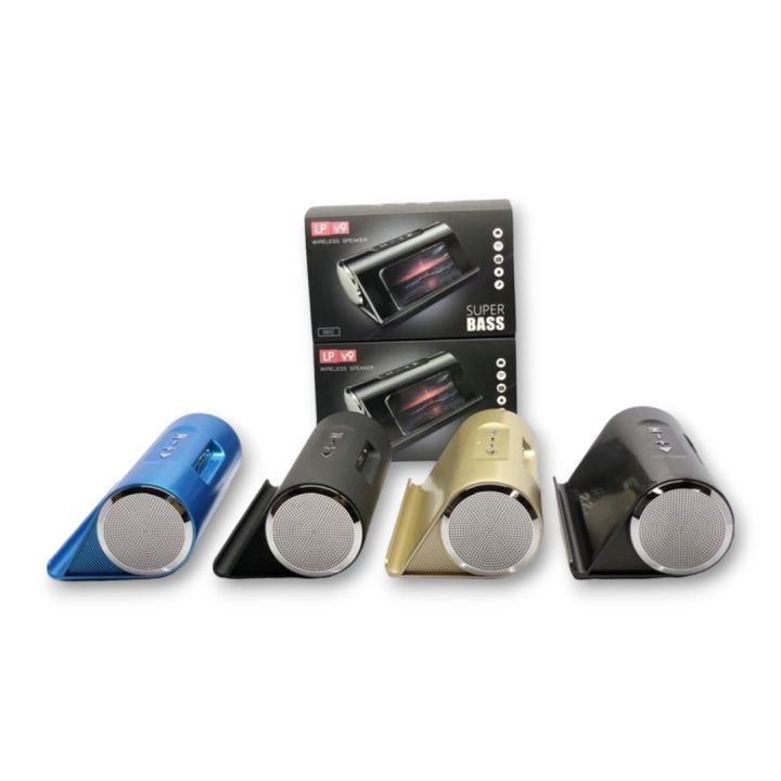 Wireless Bluetooth Speaker LP V9 Portable Speaker FM Radio USB,TF Card Reader Mobile Phone Bracket Design