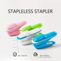 Hand-held Mini Safe Stapler without Staples Staple Free Stapleless 7 Sheets Capacity for Paper Binding Business School Office. 