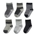 6 Pairs Kids Socks Striped Star Pattern Non-slip Floor Socks For Toddler Baby Boys Socks. 