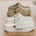 Women's Men's Slippers Summer Anti-Slip Couple Hollow Covered Toe Indoor Outdoor Casual Thick Bottom Sandals for Home Adults.